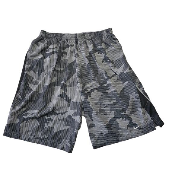 Nike Dri Fit Gray Camo Shorts with Mesh Brief  for Big Kid Size M - Picture 1 of 7